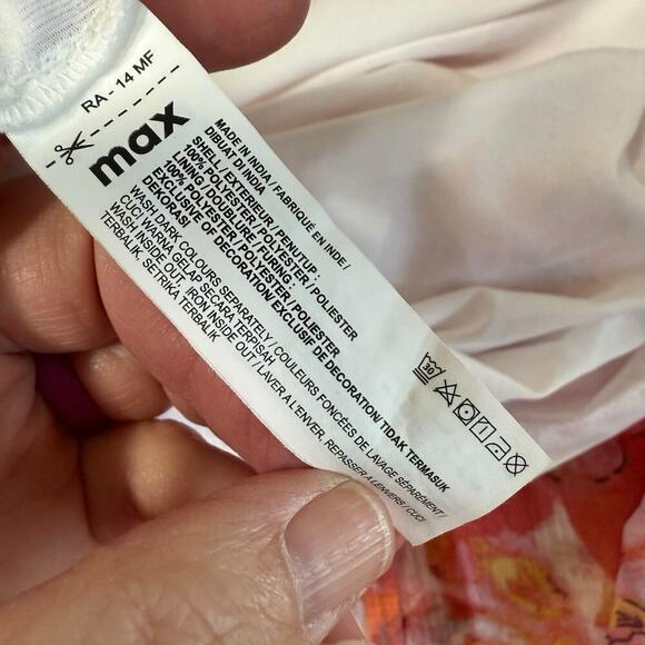 Max Dress All Over Floral Print Tiered Pink Bohemian Whimsifairy Lightfairy Sz 4 - Picture 8 of 12